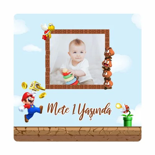 Super Mario Temalı Doğum Günü Magneti